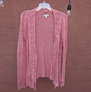 Pink Crochet Cardigan